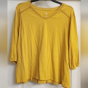 St. John's Bay Mustard Yellow Blouse
